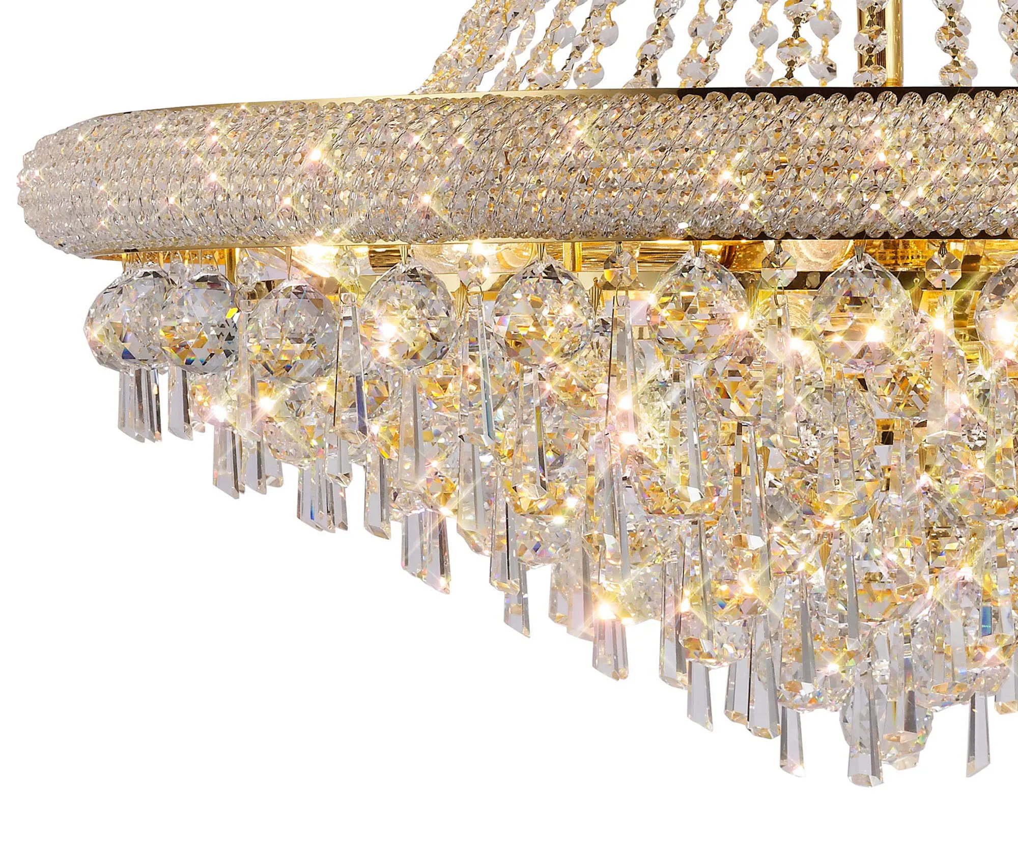 Alexandra Crystal Chandelier 18 Light (27kg) Gold IL32112  Diyas Alexandra Gold